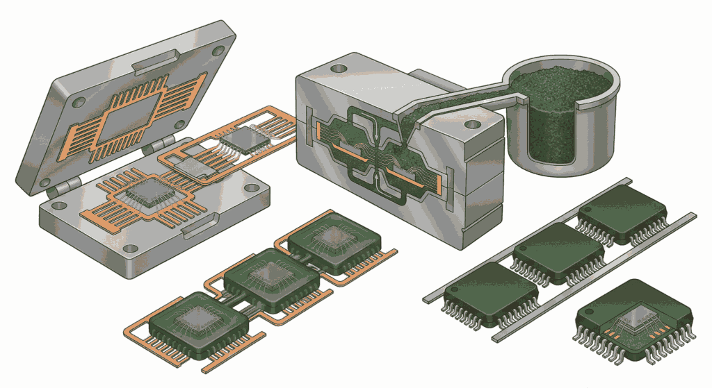 モールディング（半導体封止工程）とは？仕組み・方式をわかりやすく解説